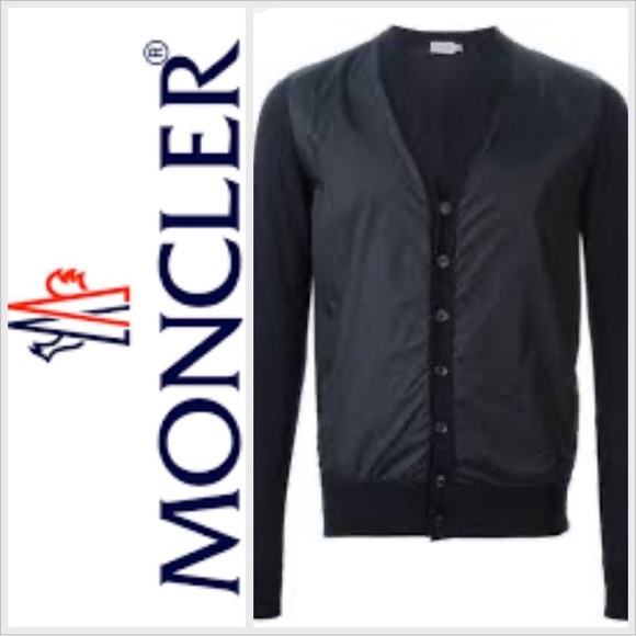 Monclear Maglia Tricot V-Neck Cardigan Sz S black - Picture 1 of 11